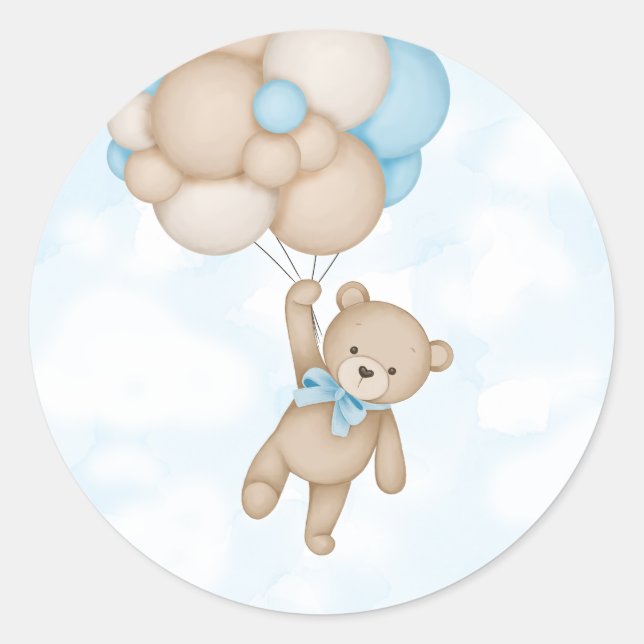 We Can Bearly Wait Baby Shower Classic Round Sticker (Front)