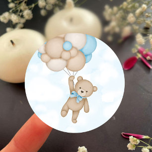 We Can Bearly Wait Baby Shower Classic Round Sticker