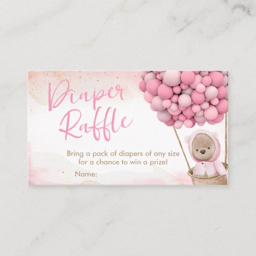 We Can Bearly Wait Baby Shower Diaper Raffle Business Card