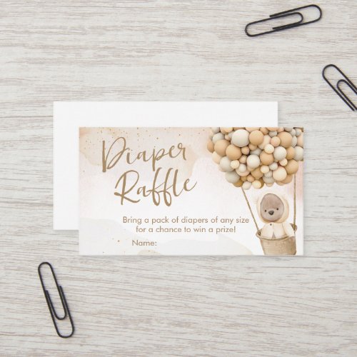 We Can Bearly Wait Baby Shower Diaper Raffle Business Card