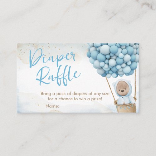 We Can Bearly Wait Baby Shower Diaper Raffle Business Card