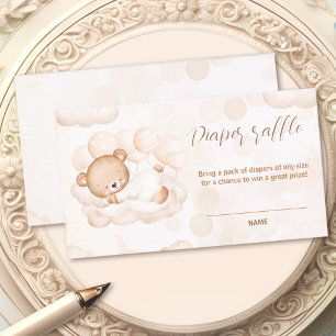 We Can Bearly Wait Baby Shower Diaper Raffle Enclosure Card