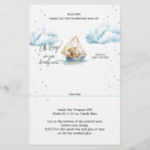 We Can Bearly Wait Baby Shower DIY Candy Wrapper