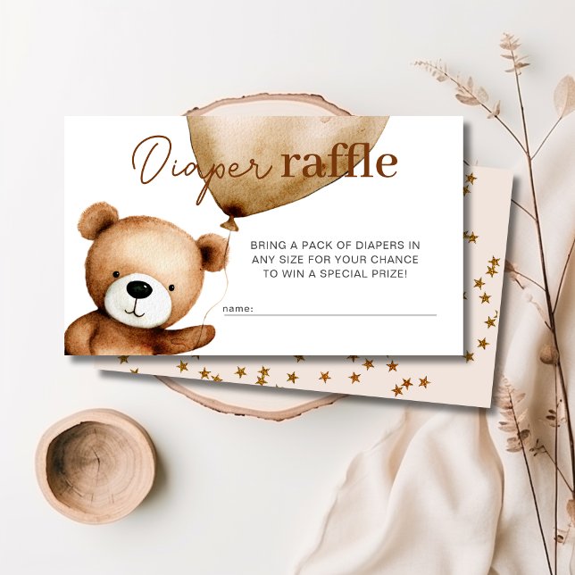 We Can Bearly Wait Baby Shower Enclosure Card (We Can Bearly Wait Baby Shower Diaper Raffle  Enclosure Card)