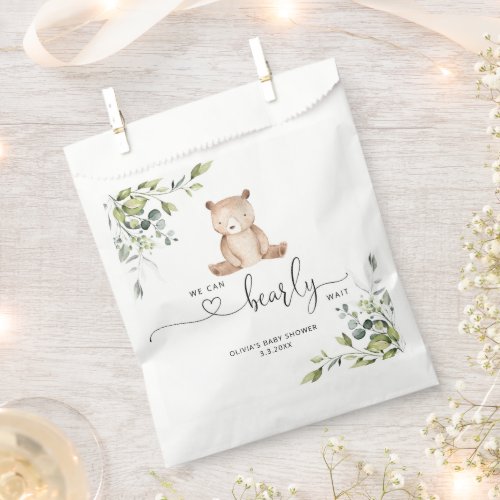 We can bearly wait baby shower favor bag