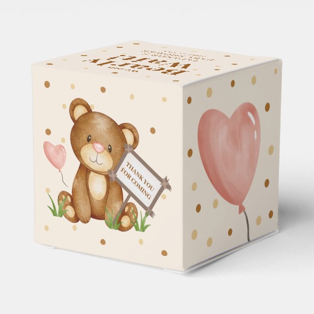 We Can Bearly Wait Baby Shower Favor Box (Back Side)