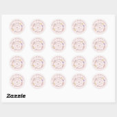 We Can Bearly Wait Baby Shower Floral Wreath Pink Classic Round Sticker (Sheet)