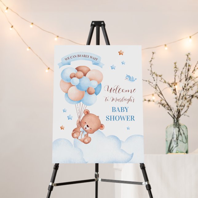 We Can Bearly Wait Baby Shower Foam Board (In Situ (Stand))