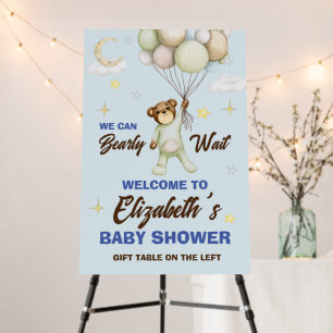 We Can Bearly Wait Baby Shower Foam Board Sign