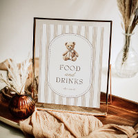 We Can Bearly Wait Baby Shower Food & Drinks Sign