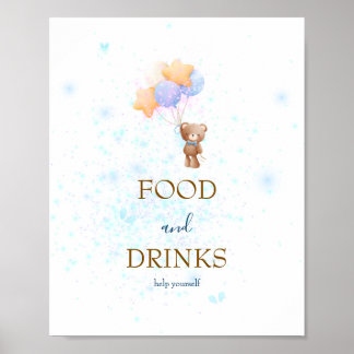 We Can Bearly Wait Baby Shower Food & Drinks Sign