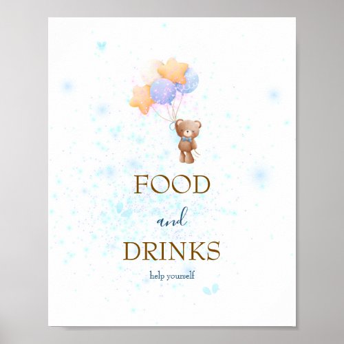 We Can Bearly Wait Baby Shower Food & Drinks Sign