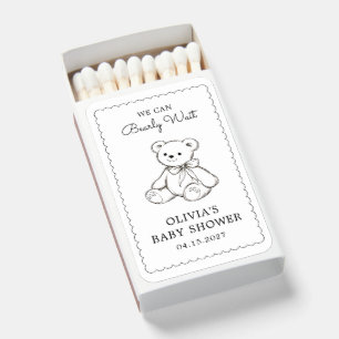 "We Can Bearly Wait" Baby Shower Gender Neutral Matchboxes