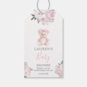 We can bearly wait baby shower girl gift tags
