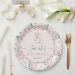 We can Bearly Wait Baby Shower Girl Paper Plates<br><div class="desc">We can Bearly Wait Baby Shower Girl Paper Plates</div>