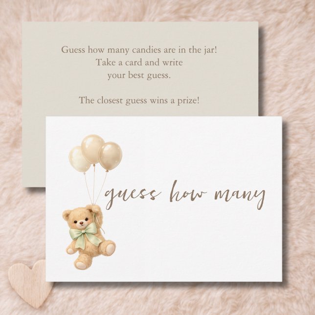 We Can Bearly Wait Baby Shower Guess How Many Card (Creator Uploaded)