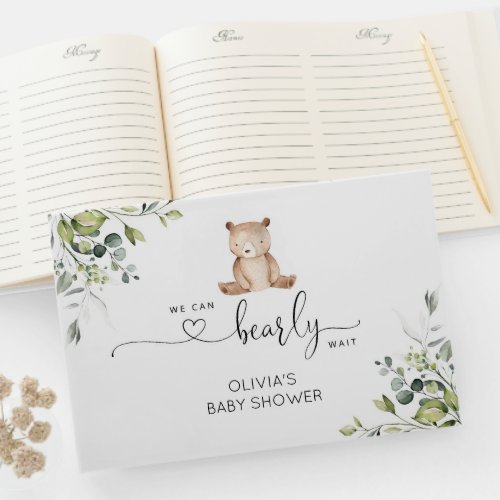 We can bearly wait baby shower guest book