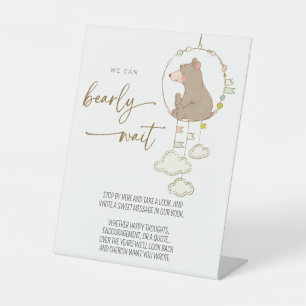 We Can Bearly Wait Baby Shower Guest Book Sign