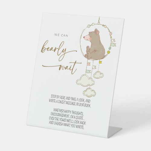 We Can Bearly Wait Baby Shower Guest Book Sign 