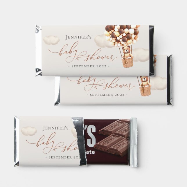 We Can Bearly Wait! Baby Shower Hershey Bar Favors (Front)