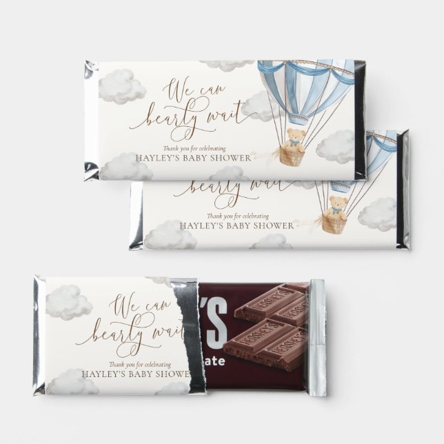 We Can Bearly Wait Baby Shower Hershey Bar Favors (Front)