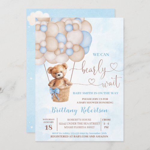 We Can Bearly Wait Baby Shower Invitation