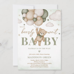 We Can Bearly Wait Baby Shower Invitation