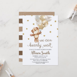 We can Bearly Wait Baby Shower Invitation