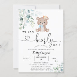 We Can Bearly Wait Baby Shower Invitation
