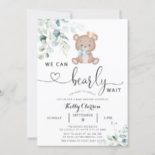 We Can Bearly Wait Baby Shower Invitation