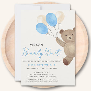 We Can Bearly Wait Baby Shower Invitation