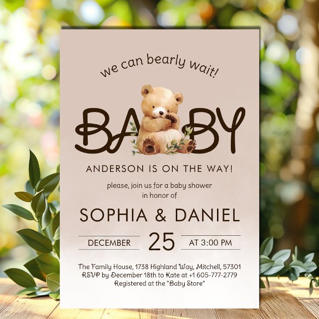 We Can Bearly Wait Baby Shower Invitation (We Can Bearly Wait Baby Shower Invitation)