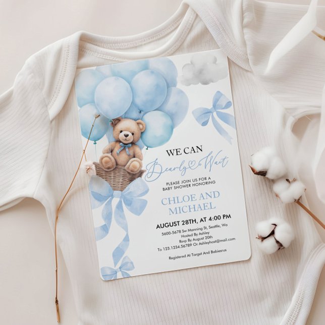 We Can Bearly Wait Baby Shower Invitation (Creator Uploaded)