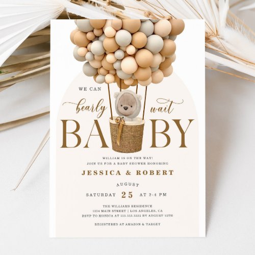 We Can Bearly Wait Baby Shower Invitation