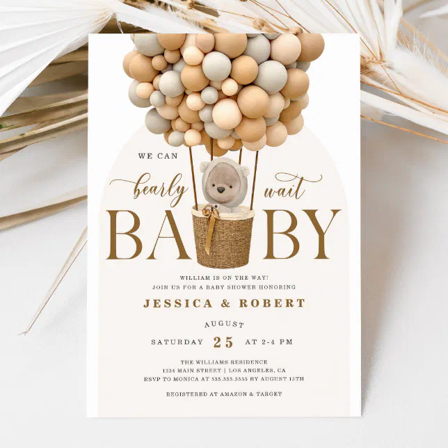 We Can Bearly Wait Baby Shower Invitation | Zazzle