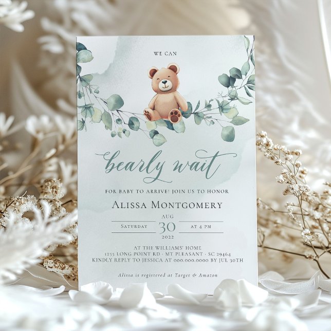 We Can Bearly Wait! Baby Shower Invitation (Creator Uploaded)