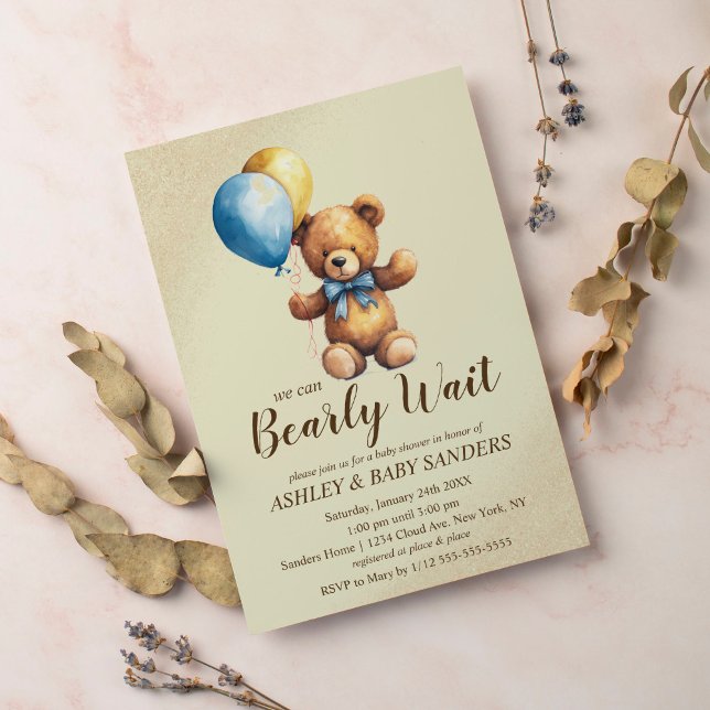 We can Bearly Wait Baby Shower Invitation (Creator Uploaded)