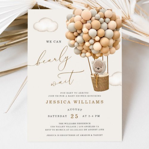 We Can Bearly Wait Baby Shower Invitation