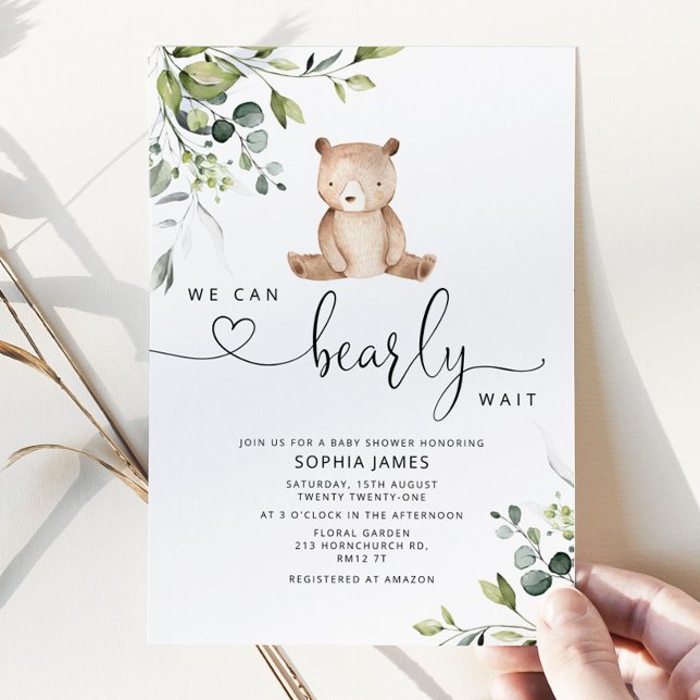 We can bearly wait baby shower invitation (Creator Uploaded)