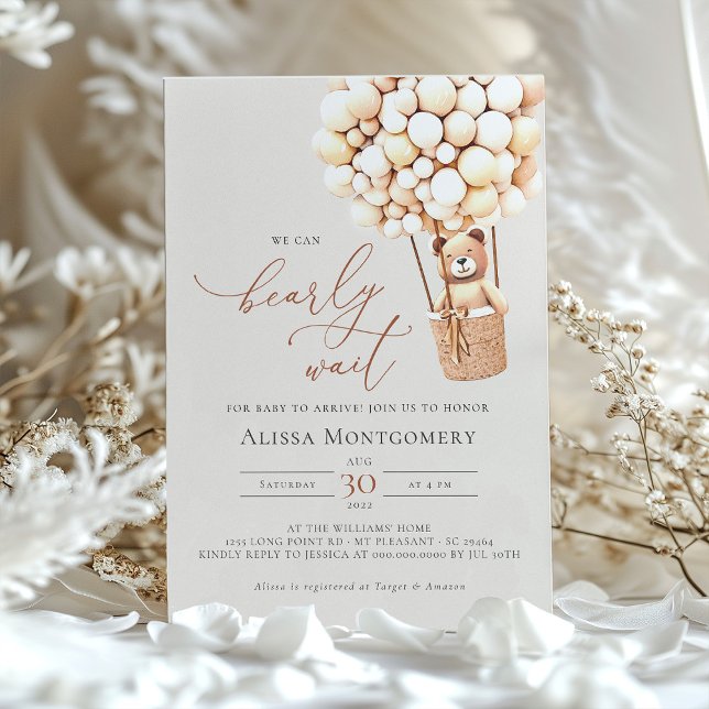 We Can Bearly Wait! Baby Shower Invitation Zazzle