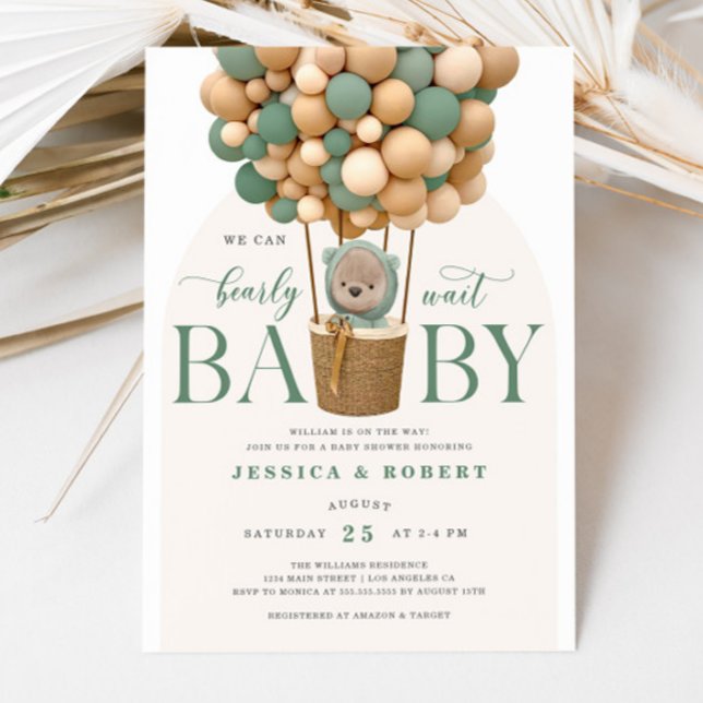We Can Bearly Wait Baby Shower Invitation (Creator Uploaded)