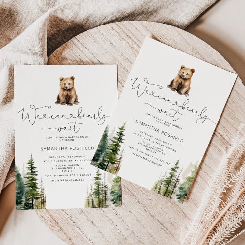 We can bearly wait baby shower Invitation