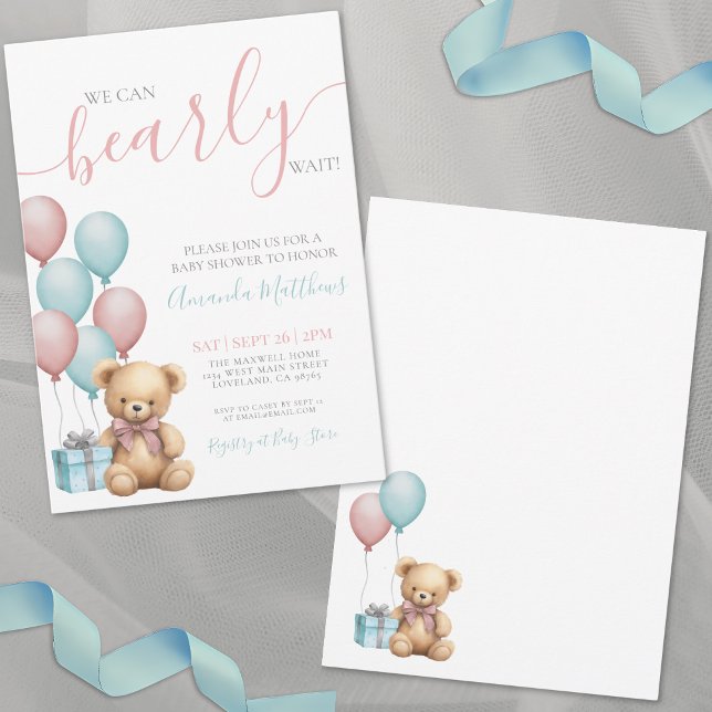 We Can Bearly Wait Baby Shower Invitation (We Can Bearly Wait Baby Shower Invitation)