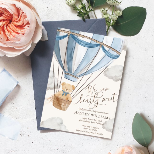 We Can Bearly Wait Baby Shower Invitation (Creator Uploaded)