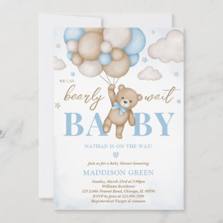 We Can Bearly Wait Baby Shower Invitation