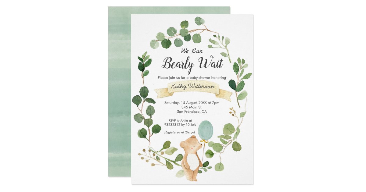 We can bearly wait baby shower invitation | Zazzle.com