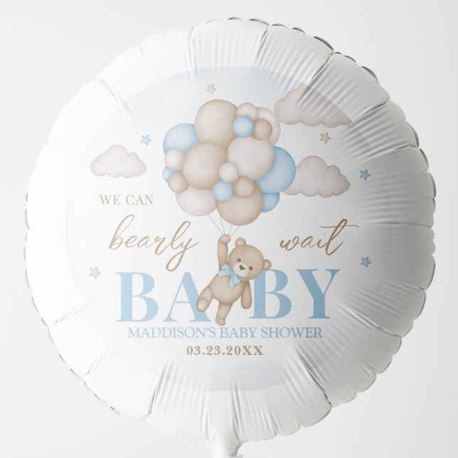 We Can Bearly Wait Baby Shower Large Balloon (Front)