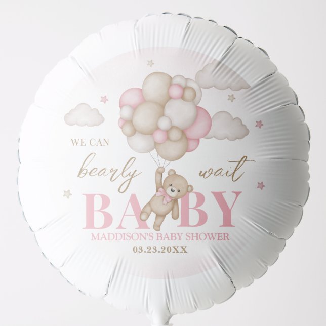 We Can Bearly Wait Baby Shower Large Balloon (Front)