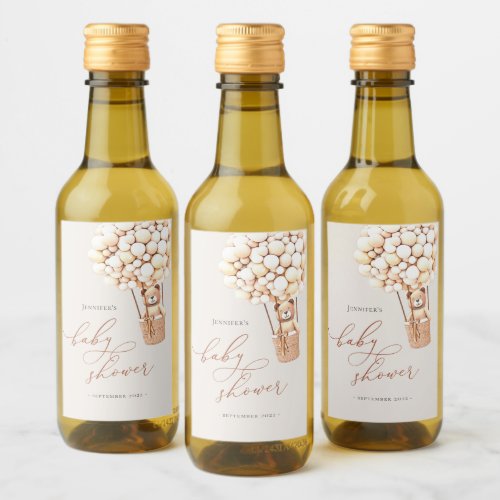 We Can Bearly Wait Baby Shower Mini Wine Label