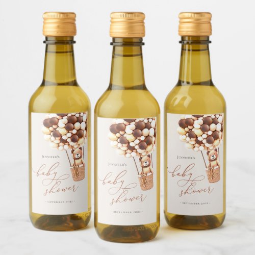 We Can Bearly Wait Baby Shower Mini Wine Label